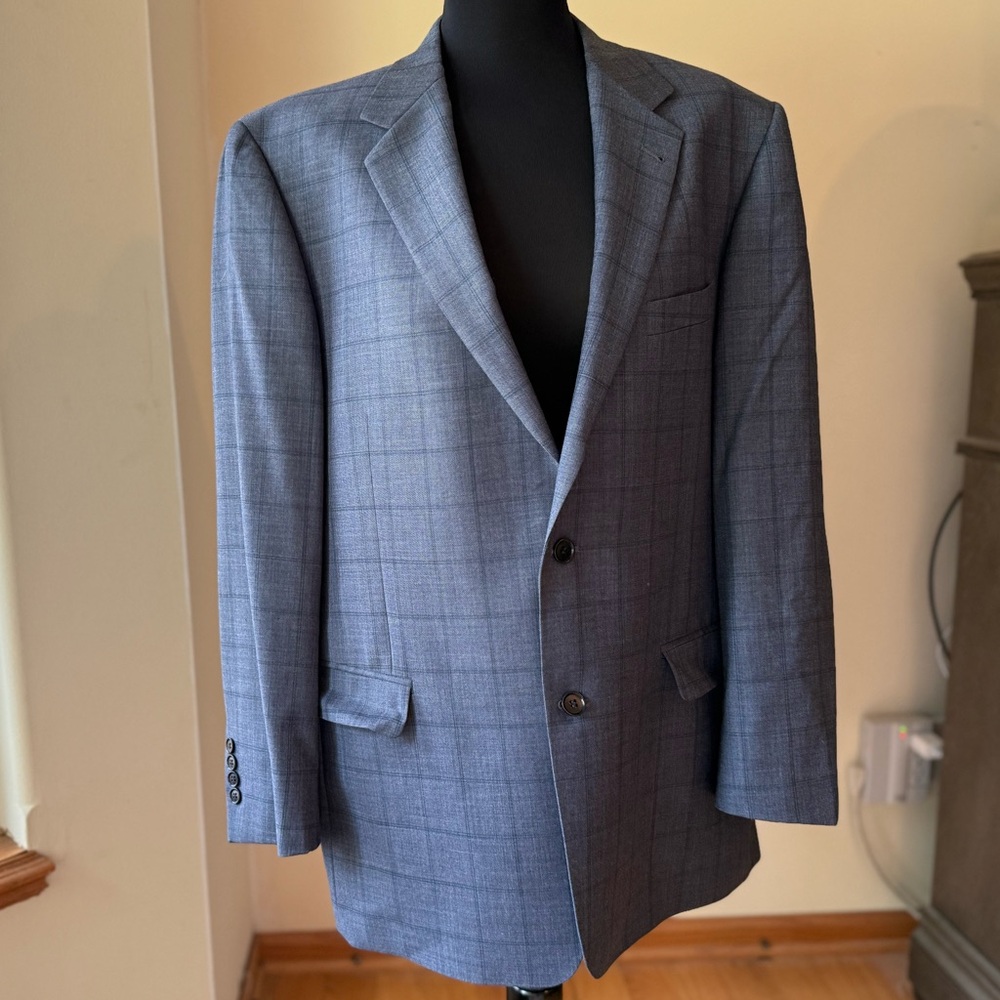 Men's/Human’s Classic Gray Plaid Blazer